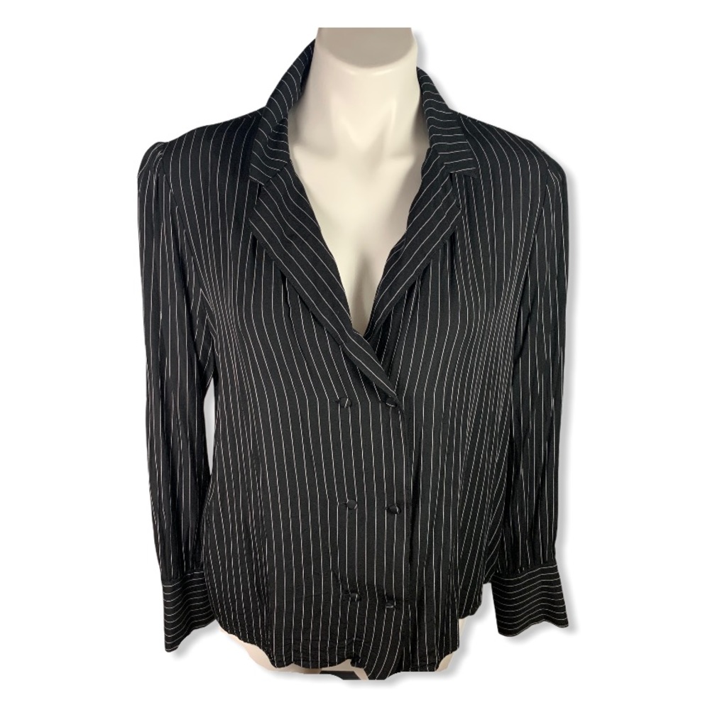 RARE WAYF Pinstripe Button Sleeve Blouse